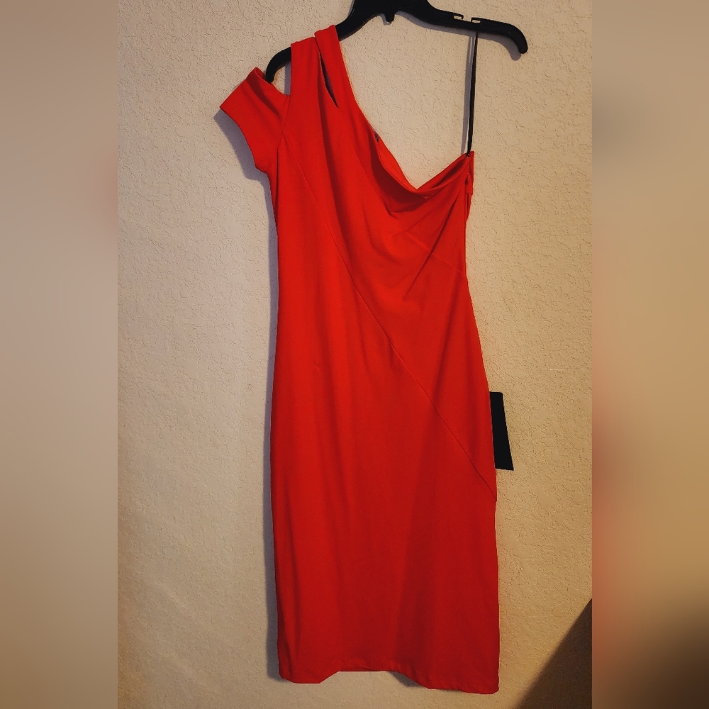 One shoulder cut out dress